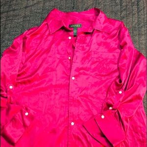 Women’s burgundy satin button up night gown